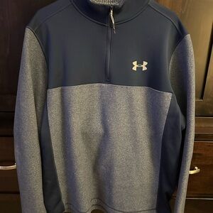 Under Armour Navy and Gray fleece quarter zip Pullover